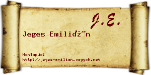 Jeges Emilián névjegykártya